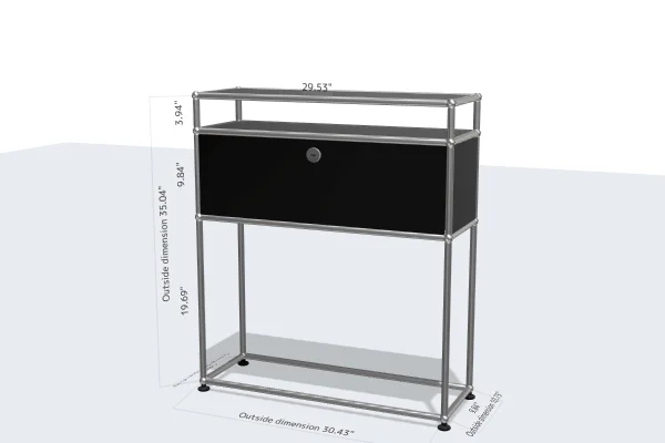 slimline filing cabinet for tight spaces -USM Configuration 180134