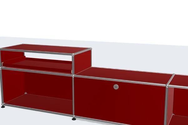 retro-inspired filing cabinet with chrome details -USM Configuration 202992737