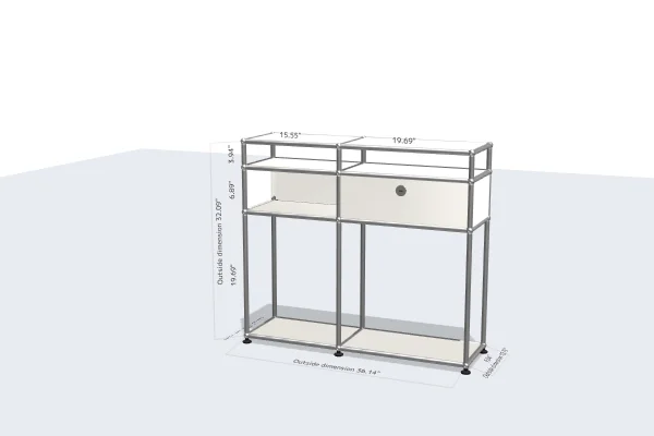 filing cabinet with reinforced drawer slides -USM Configuration 234534071