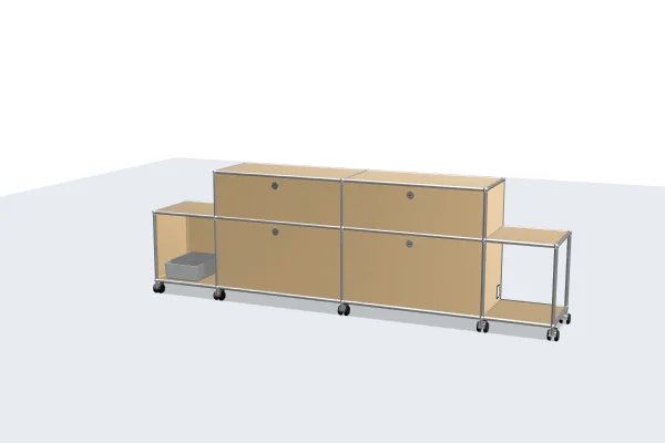 modern industrial filing cabinet with steel legs -USM Configuration 43205557