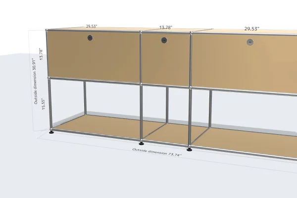 space-saving filing cabinet with nested drawers -USM Configuration 45018435