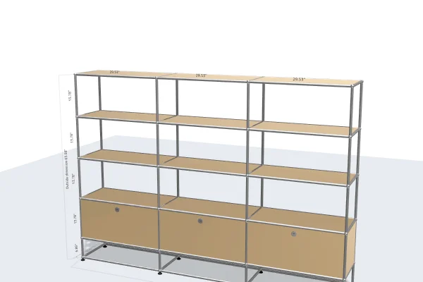 space-saving filing cabinet with multi-tier shelving -USM Configuration 47188348