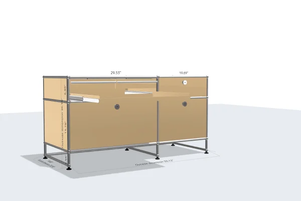 office filing cabinet with retractable shelves -USM Configuration 50249236