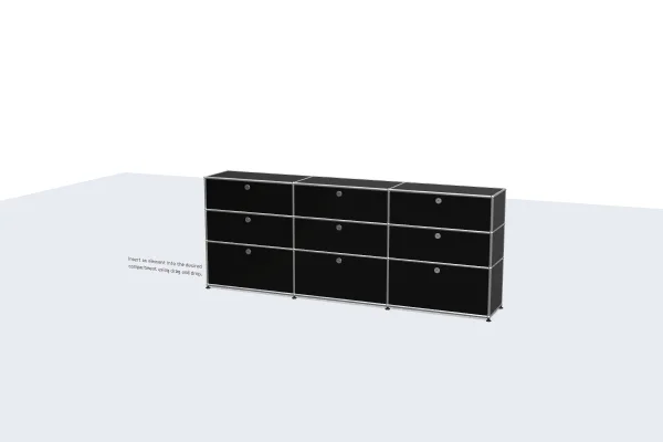 four-drawer filing cabinet with extra storage -USM Configuration 55452633