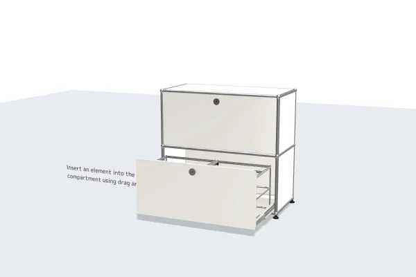 minimalist filing cabinet with touch-latch drawers -USM Configuration 72924976