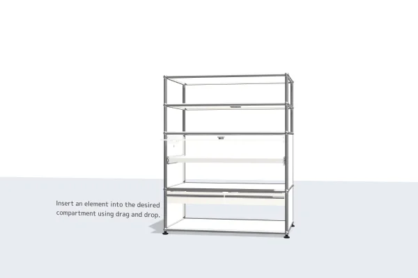 filing cabinet with chrome-finished handles -USM Configuration 75057261