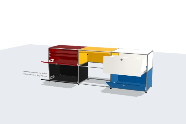 modern minimalist filing cabinet with flat-panel drawers -USM Configuration 77723040