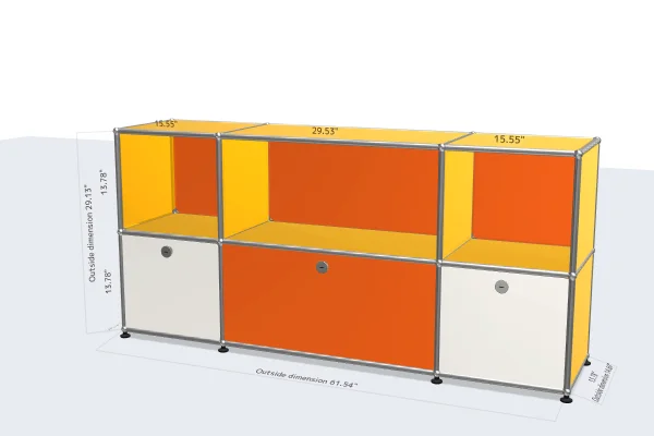 filing cabinet with frosted glass panels -USM Configuration 79602634