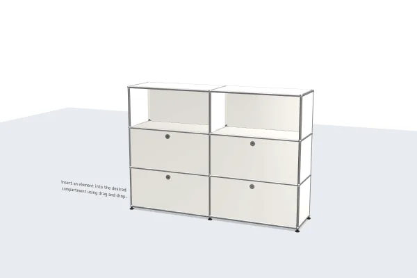 filing cabinet with smooth-glide rail system -USM Configuration 90604965