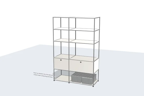 fire-resistant steel filing cabinet with three-point locking system -USM Configuration 91890690