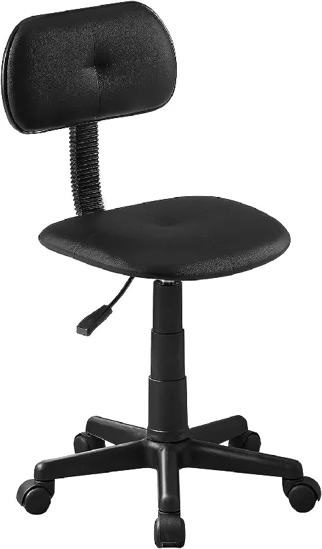 high-back leather chair with executive styling -VECELO Armless Home Office Chair Low-Back Height Adjustable Stools