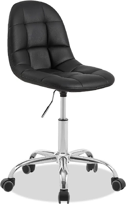 office chair with fully adjustable backrest -VECELO Modern Armless Home Office Desk Chair