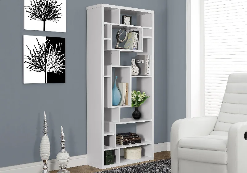 bookshelf with simple but functional design -Bookcase - 72"H / White