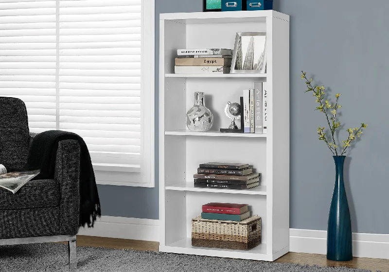 bookshelf for organizing books and trinkets effectively -Bookcase - 48"H / White With Adjustable Shelves