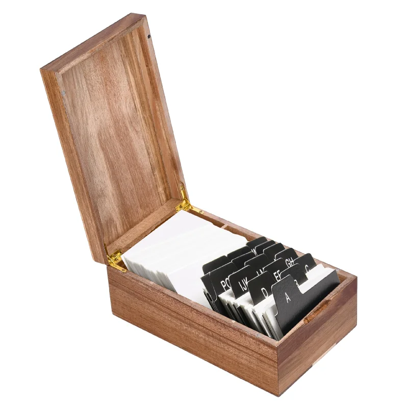 vintage metal desktop storage box-Wood Business Card Holder - Business Card Holder Desk - Receipt Box