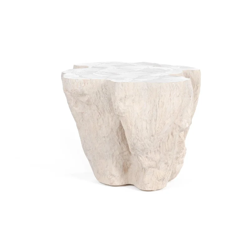 wallpaper with creative prints-Camilla Fossilized Clam Side Table