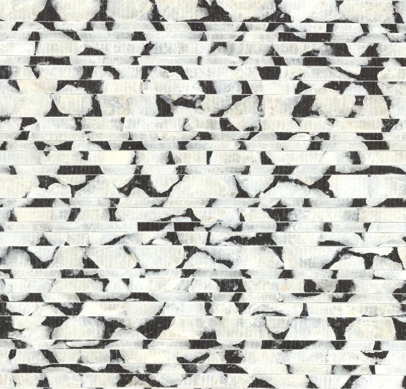 wallpaper for spacious living rooms-Capiz Offering Black & White Wallpaper from the Signature Collection