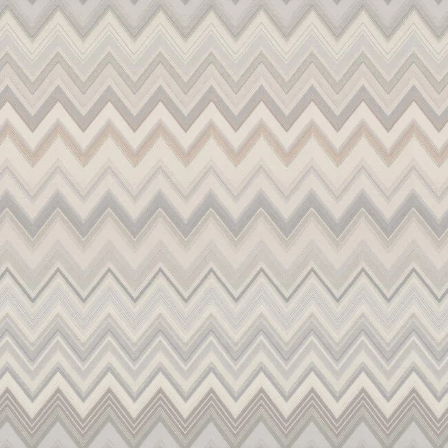 wallpaper with light floral patterns-Happy Zig Zag Grey Wallpaper Missoni 4