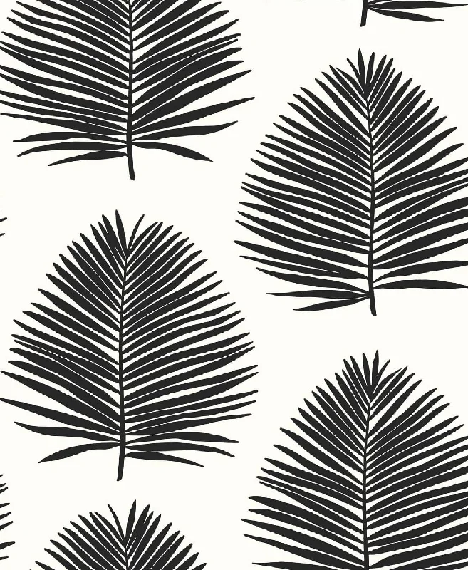 wallpaper with artistic geometric prints-Island Palm Wallpaper in Day And Night from the Simple Life Collection