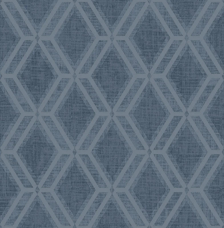 wallpaper for chic country-style homes-Mersenne Indigo Geometric Wallpaper from the Radiance Collection