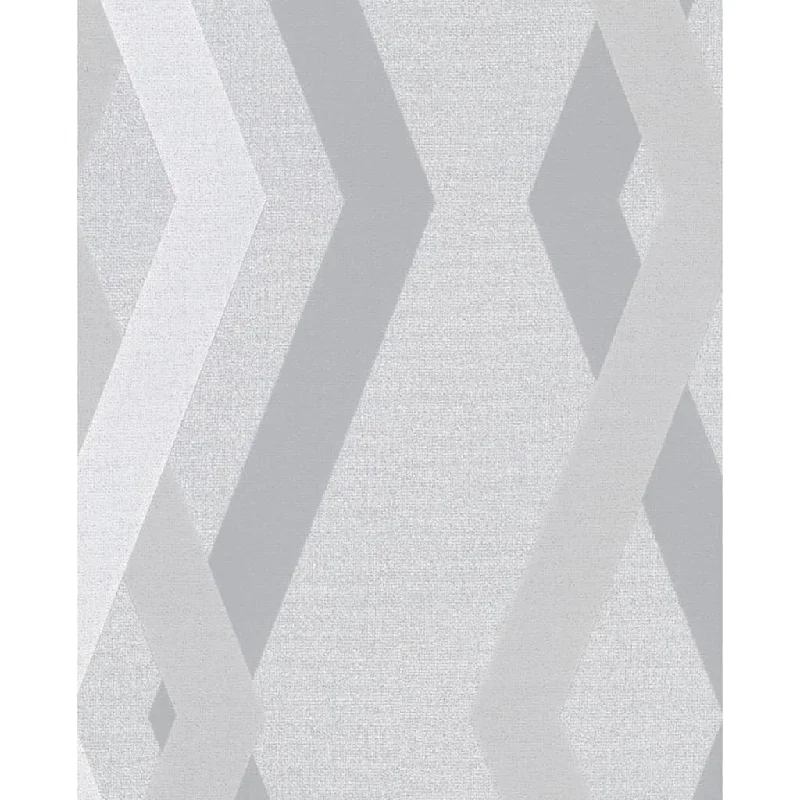 wallpaper with tropical foliage-Noordwand Topchic Wallpaper Graphic Lines Diamonds Grey