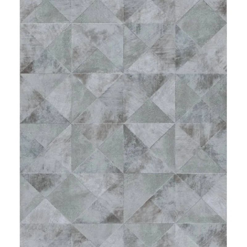 wallpaper with brick wall effect-Noordwand Topchic Wallpaper Graphic Shapes Facet Metallic Grey