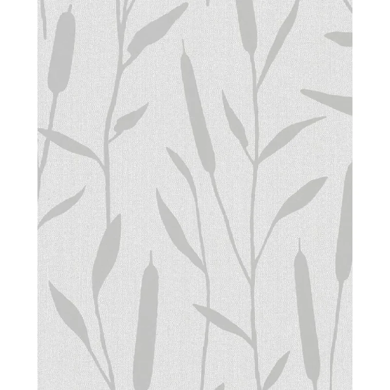 wallpaper with sparkling finishes-Noordwand Topchic Wallpaper Reed Plumes Metallic Grey