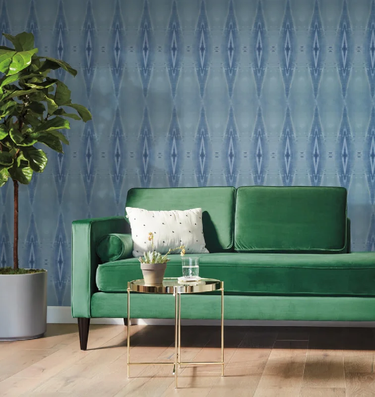 wallpaper for sleek minimalist home-Origin Wallpaper in Blue from the Artisan Digest Collection by York Wallcoverings