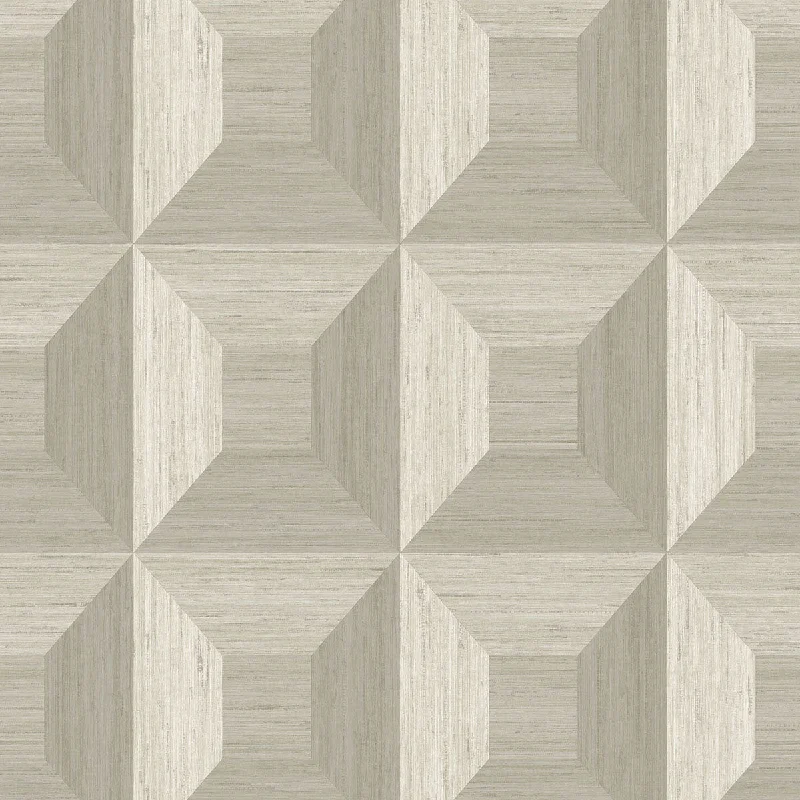 wallpaper for creating cozy rooms-Squared Away Geometric Wallpaper in Brown from the More Textures Collection