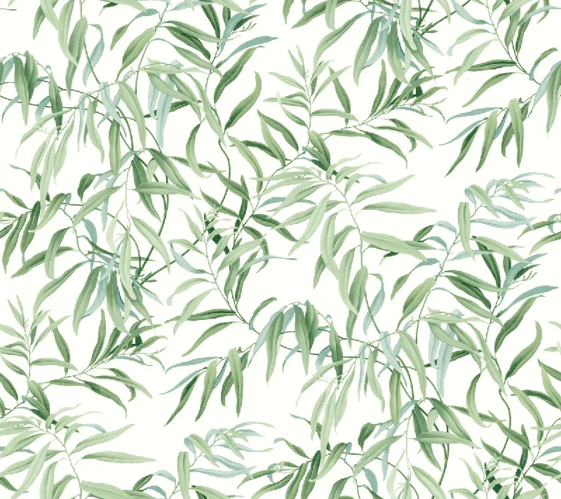 wallpaper for farmhouse-inspired spaces-Willow Grove Forest Wallpaper from the Greenhouse Collection